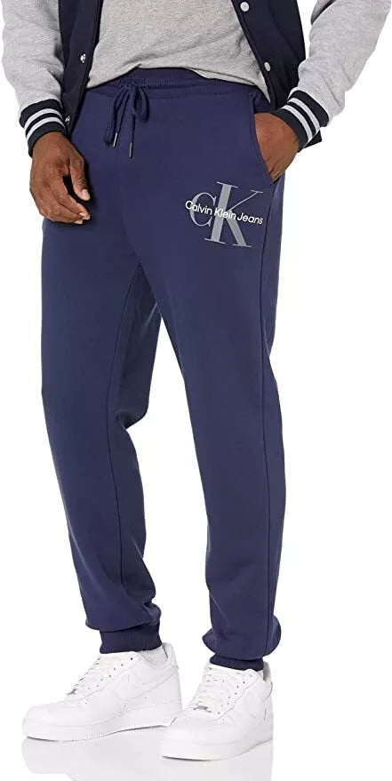 Calvin Klein Jeans Men's Fleece Jogger Pants – Pull-On Drawstring, Monogram Logo, Premium Sweatpants