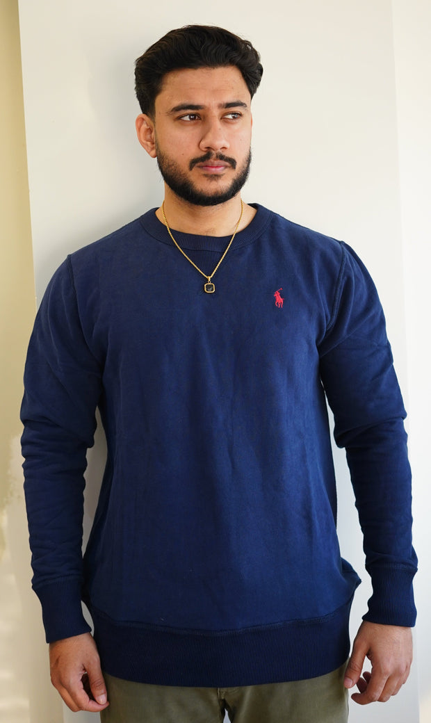 Classic Navy Crewneck Sweatshirt