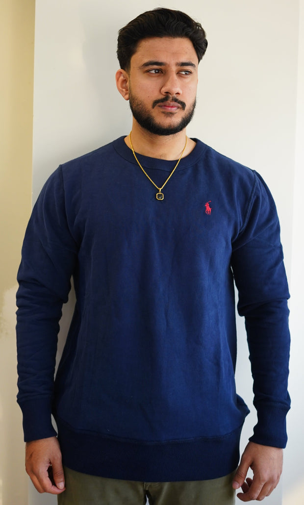 Classic Navy Crewneck Sweatshirt