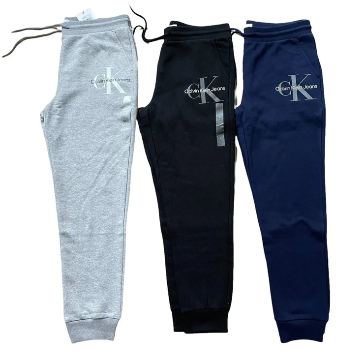 Calvin Klein Jeans Men's Fleece Jogger Pants – Pull-On Drawstring, Monogram Logo, Premium Sweatpants